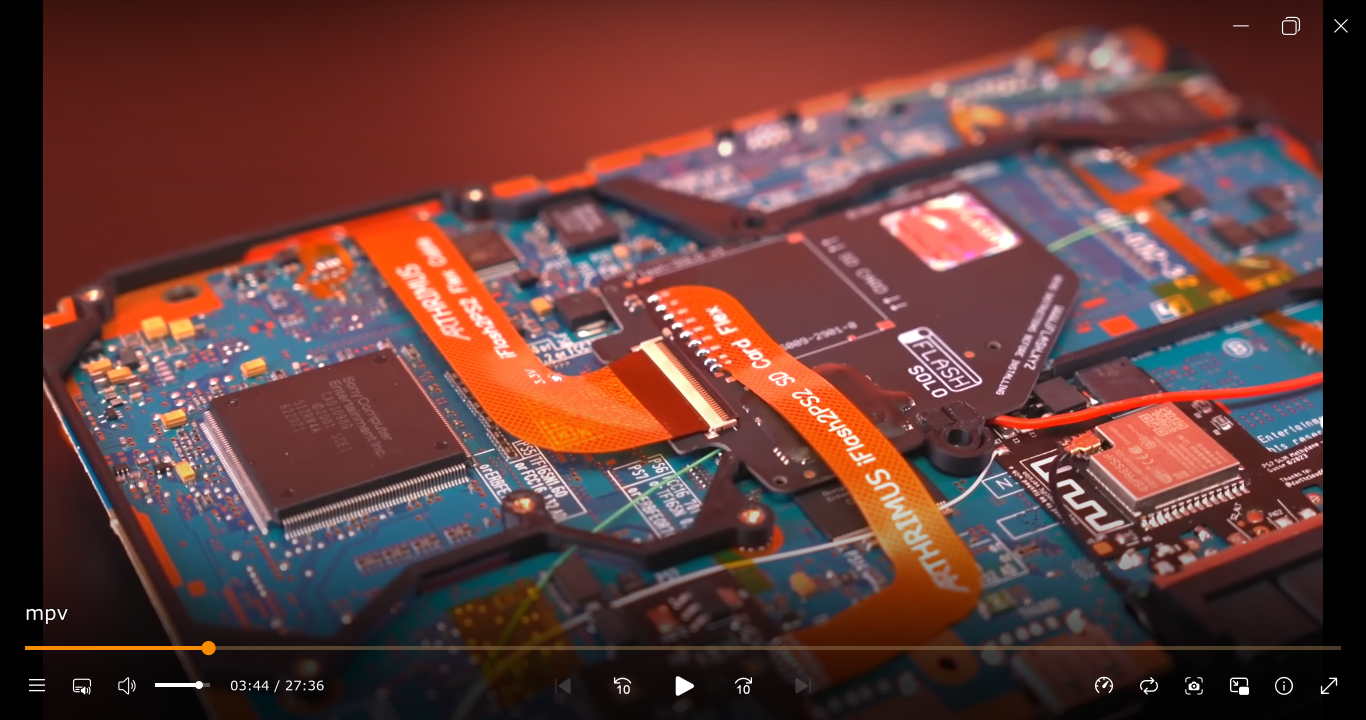 A screenshot of mpv running on ChromeOS
